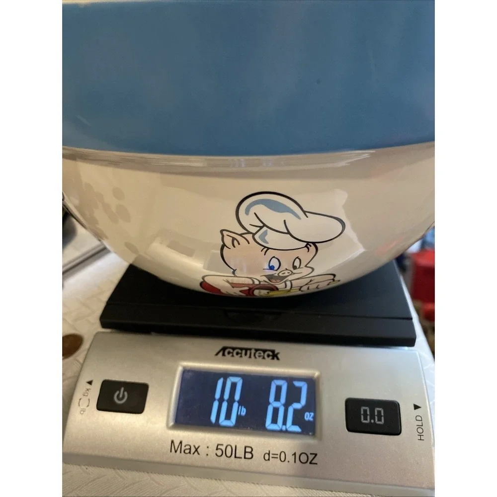Rare Vintage‎ 1990's Looney Tunes Mixing Bowl Set of 1-Large 1-Small 2-Plates